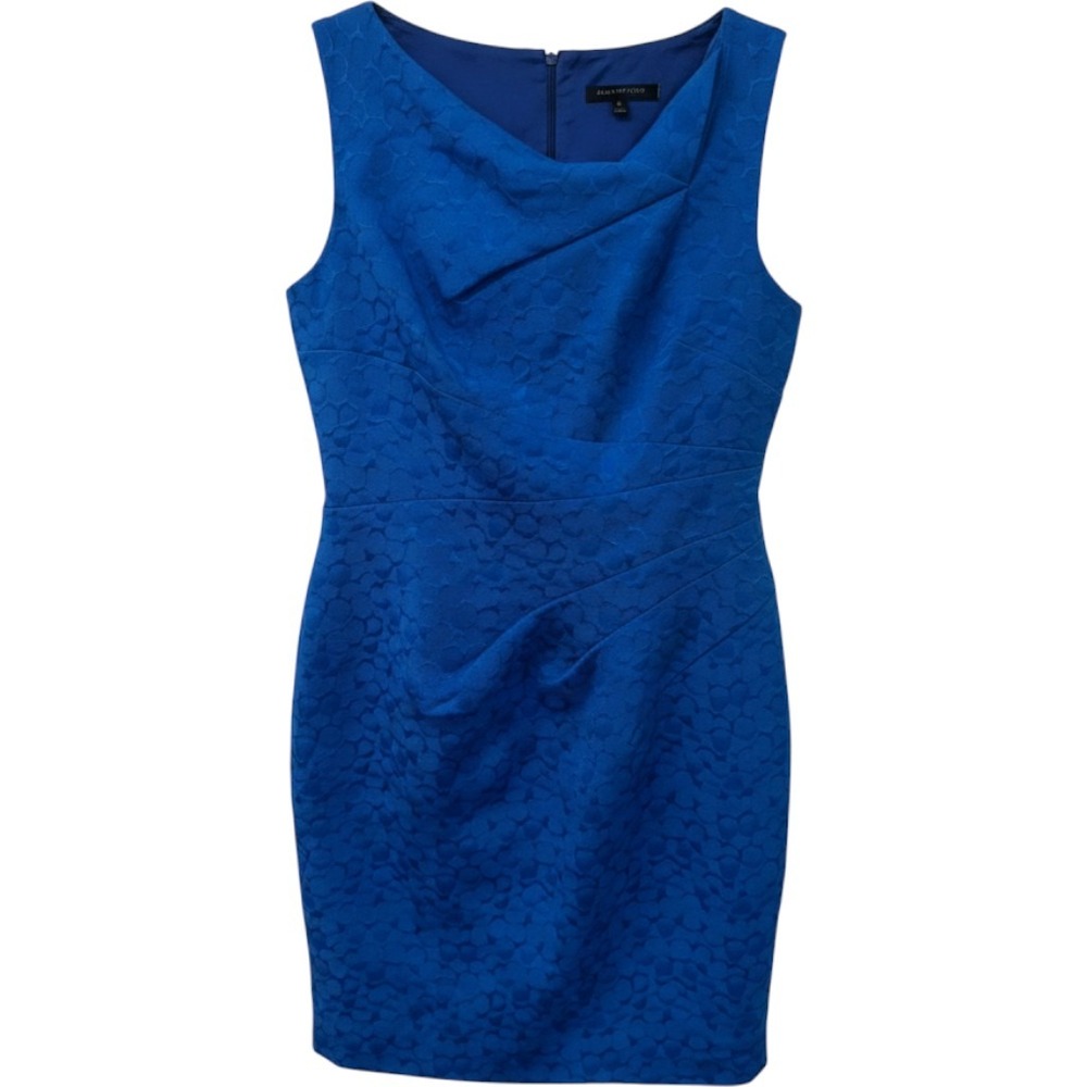David Meister Royal Blue Embroidered Sheath Dress Sleeveless Cocktail Size 12